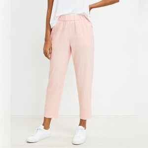 Lou & Grey Loft Women’s Crosshatch Soft Stretch Linen Blend Pants | Coral Pink S
